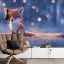 Fototapeta Woodland Fox In Winter Snow, Created With Ai, Artificial Intelligence Flizelina Zmywalna 180x120 FT-448487-VEML180-12