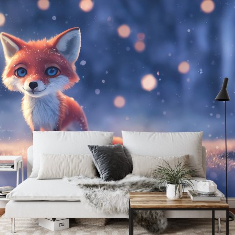 Fototapeta Woodland Fox In Winter Snow, Created With Ai, Artificial Intelligence Flizelina Zmywalna 368x280 FT-448487-VEML10