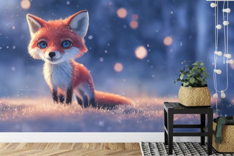 Fototapeta Woodland Fox In Winter Snow, Created With Ai, Artificial Intelligence Flizelina Zmywalna 416x254 FT-448487-VEMLXXXL