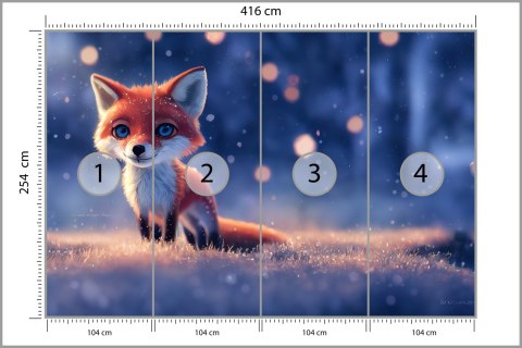 Fototapeta Woodland Fox In Winter Snow, Created With Ai, Artificial Intelligence Flizelina Zmywalna 416x254 FT-448487-VEMLXXXL