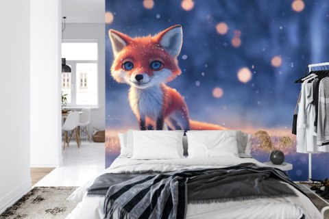Fototapeta Woodland Fox In Winter Snow, Created With Ai, Artificial Intelligence Flizelina Zmywalna 416x290 FT-448487-VEMLXXXXL