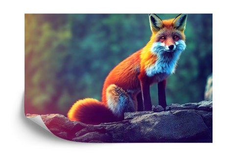 Fototapeta Fox Sitting In The Woods With Weird Eyes Flizelina 254x184 FT-448489-V4