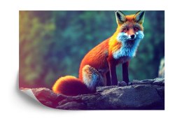 Fototapeta Fox Sitting In The Woods With Weird Eyes Flizelina 270x180 FT-448489-VE270-180