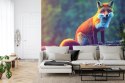 Fototapeta Fox Sitting In The Woods With Weird Eyes Vinyl Strukturalny 180x120 FT-448489-VS180-120