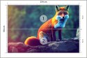 Fototapeta Fox Sitting In The Woods With Weird Eyes Flizelina Zmywalna 254x184 FT-448489-VEML4