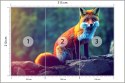 Fototapeta Fox Sitting In The Woods With Weird Eyes Flizelina Zmywalna 315x210 FT-448489-VEML315-210