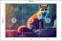 Fototapeta Fox Sitting In The Woods With Weird Eyes Vinyl Gładki 208x146 FT-448489-VGXL