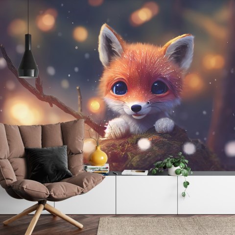 Fototapeta Red Fox Cub In The Snow Flizelina Zmywalna 180x120 FT-448493-VEML180-120