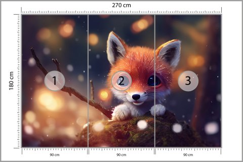Fototapeta Red Fox Cub In The Snow Flizelina Zmywalna 270x180 FT-448493-VEML270-180