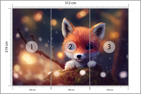 Fototapeta Red Fox Cub In The Snow Flizelina Zmywalna 312x219 FT-448493-VEMLXXL