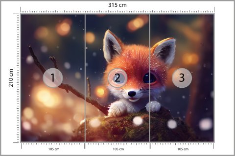 Fototapeta Red Fox Cub In The Snow Flizelina Zmywalna 315x210 FT-448493-VEML315-210
