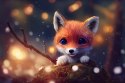 Fototapeta Red Fox Cub In The Snow Flizelina Zmywalna 405x270 FT-448493-VEML405-270