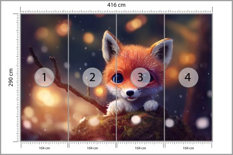 Fototapeta Red Fox Cub In The Snow Flizelina Zmywalna 416x290 FT-448493-VEMLXXXXL