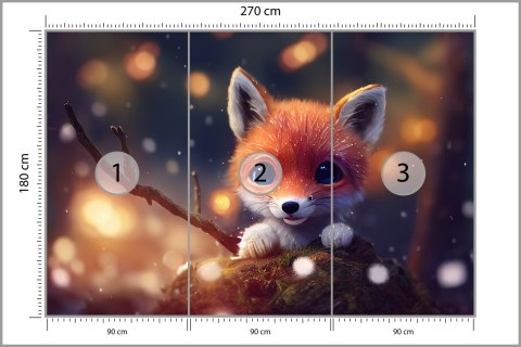 Fototapeta Red Fox Cub In The Snow Vinyl Gładki 270x180 FT-448493-VG270-180