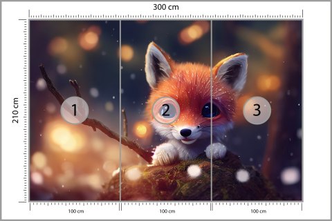 Fototapeta Red Fox Cub In The Snow Vinyl Gładki 300x210 FT-448493-VG300-210
