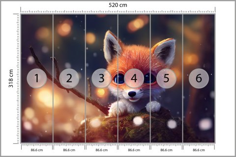 Fototapeta Red Fox Cub In The Snow Vinyl Gładki 520x318 FT-448493-VGXXXXXL