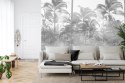 Fototapeta Tropical Trees And Leaves In Foggy Forest Wallpaper Design - 3D Flizelina 300x210 FT-448495-VE300-210