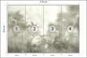 Fototapeta Tropical Trees And Leaves In Foggy Forest Wallpaper Design - 3D Flizelina 416x254 FT-448496-VEXXXL