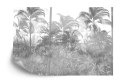 Fototapeta Tropical Trees And Leaves In Foggy Forest Wallpaper Design - 3D Tapeta Samoprzylepna 368x280 FT-448495-SK10