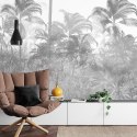 Fototapeta Tropical Trees And Leaves In Foggy Forest Wallpaper Design - 3D Tapeta Samoprzylepna 368x280 FT-448495-SK10