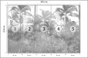 Fototapeta Tropical Trees And Leaves In Foggy Forest Wallpaper Design - 3D Vinyl Gładki 405x270 FT-448495-VG405-270