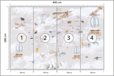Fototapeta Animals World Map For Kids Wallpaper Design Flizelina 400x280 FT-448497-VE400-280