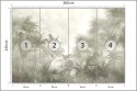 Fototapeta Tropical Trees And Leaves In Foggy Forest Wallpaper Design - 3D Tapeta Samoprzylepna 360x240 FT-448496-SK360-240