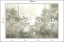 Fototapeta Tropical Trees And Leaves In Foggy Forest Wallpaper Design - 3D Tapeta Samoprzylepna 368x254 FT-448496-SK8
