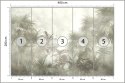 Fototapeta Tropical Trees And Leaves In Foggy Forest Wallpaper Design - 3D Tapeta Samoprzylepna 400x280 FT-448496-SK400-280