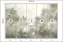 Fototapeta Tropical Trees And Leaves In Foggy Forest Wallpaper Design - 3D Tapeta Samoprzylepna 450x300 FT-448496-SK450-300