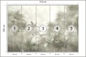 Fototapeta Tropical Trees And Leaves In Foggy Forest Wallpaper Design - 3D Vinyl Gładki 416x290 FT-448496-VGXXXXL