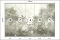 Fototapeta Tropical Trees And Leaves In Foggy Forest Wallpaper Design - 3D Vinyl Gładki 450x300 FT-448496-VG450-300