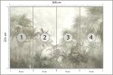 Fototapeta Tropical Trees And Leaves In Foggy Forest Wallpaper Design - 3D Vinyl Strukturalny 368x254 FT-448496-VS8