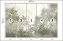 Fototapeta Tropical Trees And Leaves In Foggy Forest Wallpaper Design - 3D Vinyl Strukturalny 460x300 FT-448496-VS12