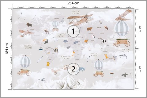 Fototapeta Animals World Map For Kids Wallpaper Design Tapeta Samoprzylepna 254x184 FT-448497-SK4