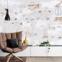 Fototapeta Animals World Map For Kids Wallpaper Design Vinyl Gładki 180x120 FT-448497-VG180-120