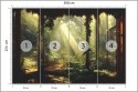 Fototapeta A Large Arch-Shaped Window, A Portal In The Dark Mystical Forest, The Sun's Rays Pass Through The Window And Tre