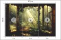 Fototapeta A Large Arch-Shaped Window, A Portal In The Dark Mystical Forest, The Sun's Rays Pass Through The Window And Tre