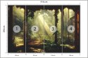 Fototapeta A Large Arch-Shaped Window, A Portal In The Dark Mystical Forest, The Sun's Rays Pass Through The Window And Tre