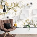 Fototapeta Abstract Floral And Butterfly Background With Frame For 3D Living Room Bedroom Tv 3D Wallpaper Home Decoration Mural 