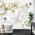 Fototapeta Abstract Floral And Butterfly Background With Frame For 3D Living Room Bedroom Tv 3D Wallpaper Home Decoration Mural 