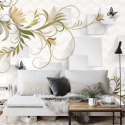 Fototapeta Abstract Floral And Butterfly Background With Frame For 3D Living Room Bedroom Tv 3D Wallpaper Home Decoration Mural 