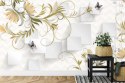 Fototapeta Abstract Floral And Butterfly Background With Frame For 3D Living Room Bedroom Tv 3D Wallpaper Home Decoration Mural 