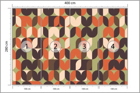 Fototapeta Retro Pattern, Geometric Colorful Abstract Vinyl Gładki 400x280 FT-448508-VG400-280