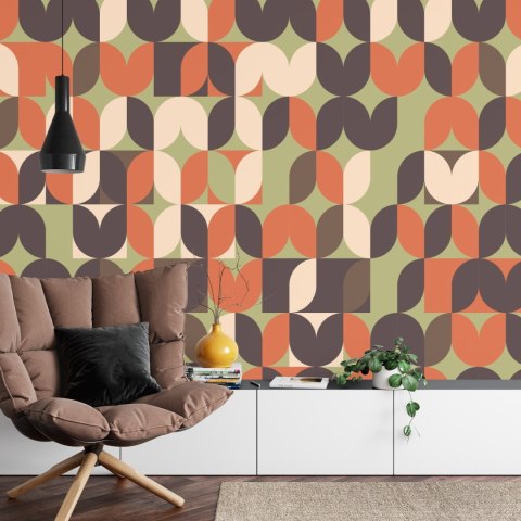 Fototapeta Retro Pattern, Geometric Colorful Abstract Vinyl Gładki 405x270 FT-448508-VG405-270