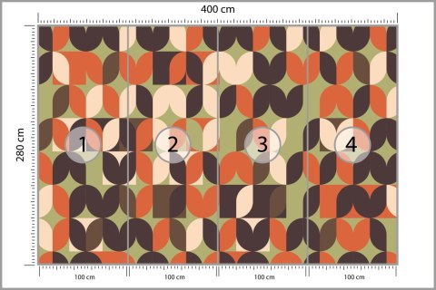 Fototapeta Retro Pattern, Geometric Colorful Abstract Vinyl Strukturalny 400x280 FT-448508-VS400-280