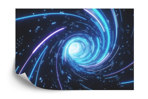 Fototapeta Flying Inside Digital Data Tunnel. Futuristic Abstract Background With Neon Rays. Concept For Big Data, Blockchain, C