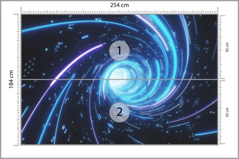 Fototapeta Flying Inside Digital Data Tunnel. Futuristic Abstract Background With Neon Rays. Concept For Big Data, Blockchain, C