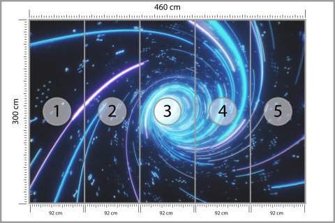 Fototapeta Flying Inside Digital Data Tunnel. Futuristic Abstract Background With Neon Rays. Concept For Big Data, Blockchain, C