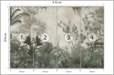 Fototapeta Tropical Trees And Leaves Wallpaper Design In Foggy Forest - 3D Flizelina 416x254 FT-448525-VEXXXL
